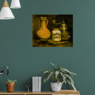 Van Gogh Stilleven met koffiemolen, pijp en kan Poster
