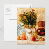 Van Gogh - Stilleven met koffiepot en bloemen Briefkaart (Voorkant / Achterkant)