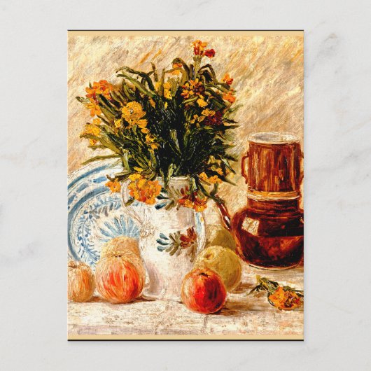 Van Gogh - Stilleven met koffiepot en bloemen Briefkaart (Voorkant)