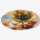 Van Gogh - Stilleven met koffiepot en bloemen Papieren Bordje (Gekanteld)