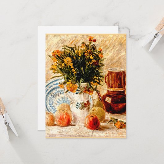 Van Gogh - Stilleven met koffiepot Kaart (Voorkant / Achterkant in situ)