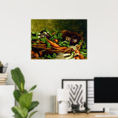 Van Gogh Stilleven met mand groenten Poster (Thuiskantoor)