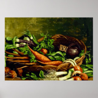 Van Gogh Stilleven met mand groenten Poster
