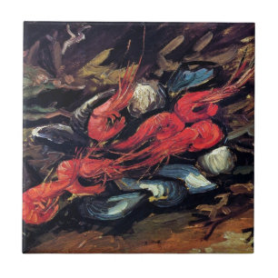 Van Gogh - Stilleven met mosselen en garnalen Tegeltje