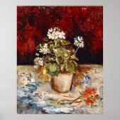 Van Gogh Stilleven met pot geraniums Poster (Voorkant)