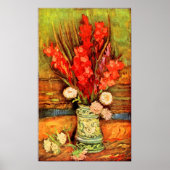 Van Gogh - Stilleven met rode gladiolas Poster (Voorkant)