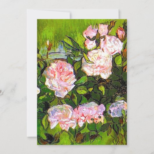 Van Gogh Stilleven met roze rozen Aankondiging (Voorkant)