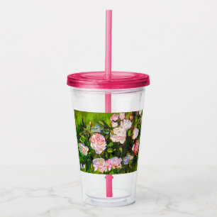 Van Gogh Stilleven met roze rozen Acryl Drinkbeker