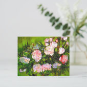 Van Gogh Stilleven met roze rozen Briefkaart (Staand voorkant)