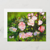 Van Gogh Stilleven met roze rozen Briefkaart (Voorkant / Achterkant)