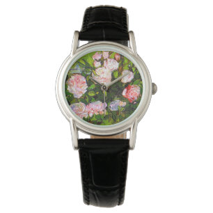 Van Gogh Stilleven met roze rozen Horloge