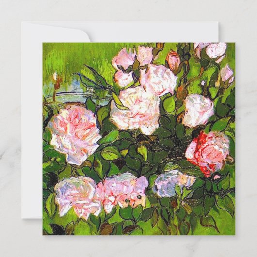 Van Gogh Stilleven met roze rozen Kaart (Voorkant)