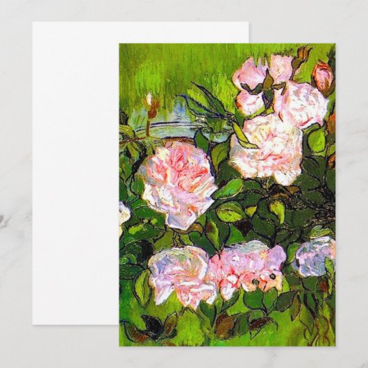 Van Gogh Stilleven met roze rozen Kaart (Voorkant / Achterkant)