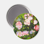 Van Gogh Stilleven met roze rozen Magneet (Voorkant / Achterkant)