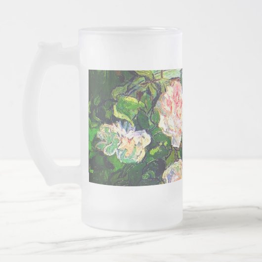 Van Gogh Stilleven met roze rozen Matglas Bierpul (Links)