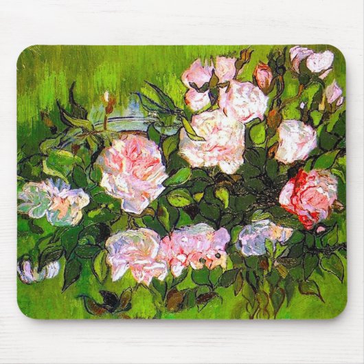 Van Gogh Stilleven met roze rozen Muismat (Voorkant)