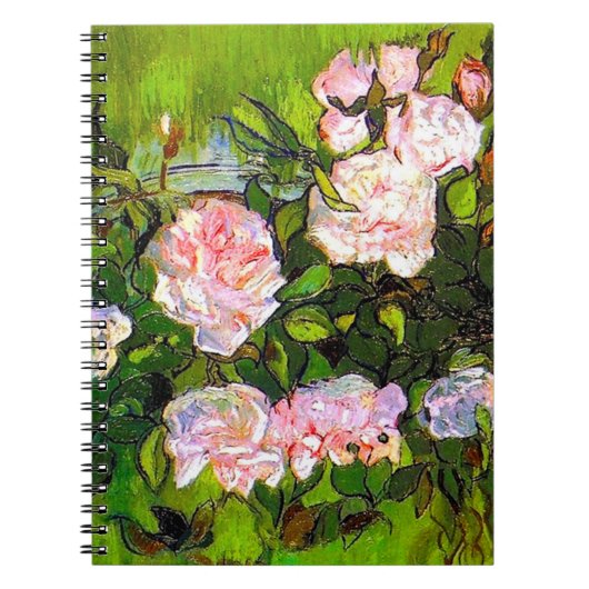 Van Gogh Stilleven met roze rozen Notitieboek (Voorkant)