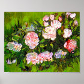 Van Gogh Stilleven met roze rozen Poster (Voorkant)