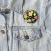 Van Gogh Stilleven met roze rozen Ronde Button 5,7 Cm (In situ)