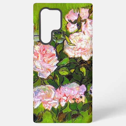 Van Gogh Stilleven met roze rozen Samsung Galaxy Hoesje (Achterkant)
