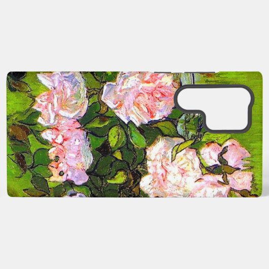 Van Gogh Stilleven met roze rozen Samsung Galaxy Hoesje (Achterkant horizontaal)