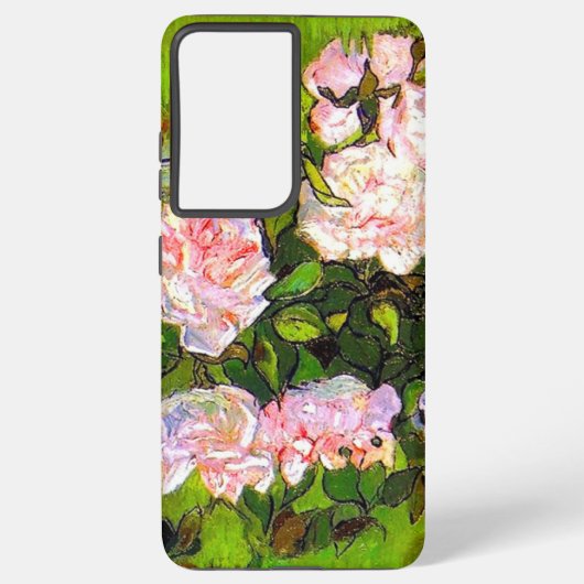 Van Gogh Stilleven met roze rozen Samsung Galaxy Hoesje (Achterkant)