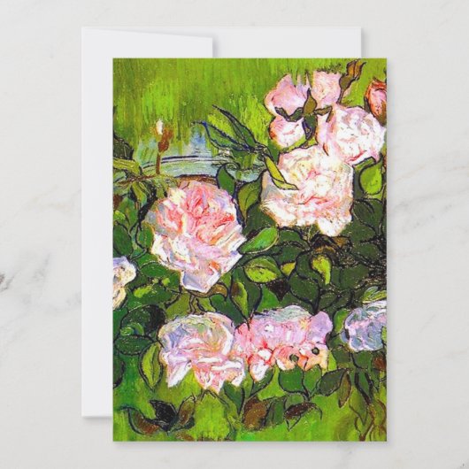 Van Gogh Stilleven met roze rozen Save The Date (Voorkant)