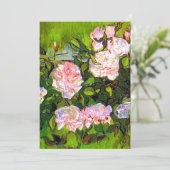 Van Gogh Stilleven met roze rozen Save The Date (Staand voorkant)