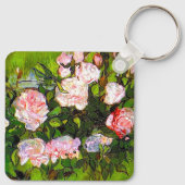 Van Gogh Stilleven met roze rozen Sleutelhanger (Achterkant)