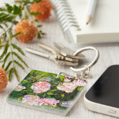 Van Gogh Stilleven met roze rozen Sleutelhanger (Voorkant Rechts)