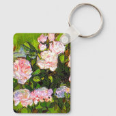 Van Gogh Stilleven met roze rozen Sleutelhanger (Achterkant)
