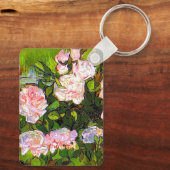 Van Gogh Stilleven met roze rozen Sleutelhanger (Achterkant)