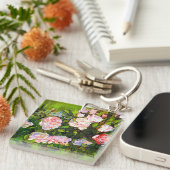 Van Gogh Stilleven met roze rozen Sleutelhanger (Voorkant Rechts)
