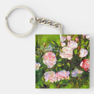 Van Gogh Stilleven met roze rozen Sleutelhanger