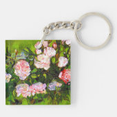 Van Gogh Stilleven met roze rozen Sleutelhanger (Achterkant)