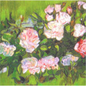 Van Gogh Stilleven met roze rozen Sticker (Voorkant)