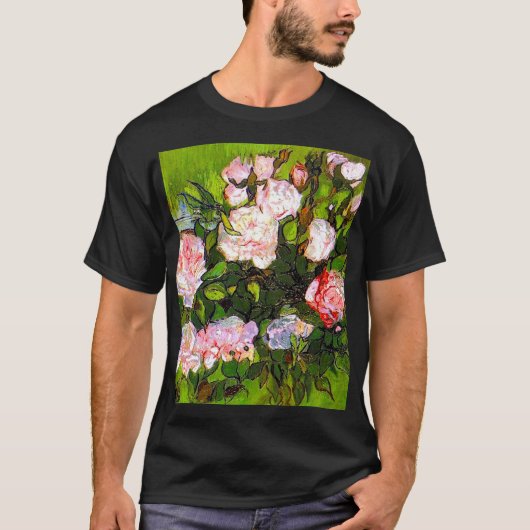 Van Gogh Stilleven met roze rozen T-shirt (Voorkant)