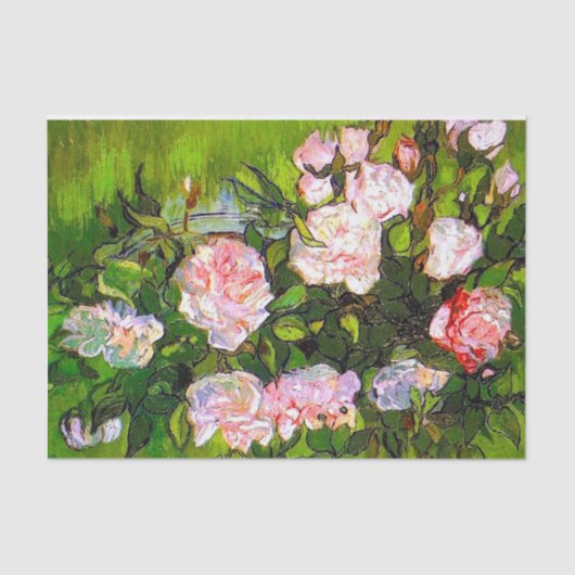 Van Gogh Stilleven met roze rozen Tissuepapier (Voorkant)