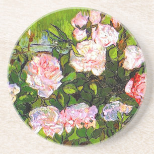 Van Gogh Stilleven met roze rozen Zandsteen Onderzetter