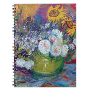 Van Gogh - Stilleven met rozen en zonnebloemen Notitieboek