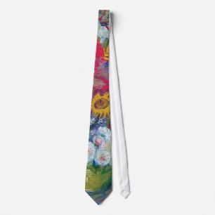 Van Gogh - Stilleven met rozen en zonnebloemen Stropdas