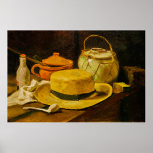 Van Gogh Stilleven met strohoed Poster