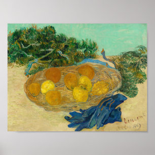 Van Gogh Stilleven Sinaasappels Citroenen Blauwe H Poster