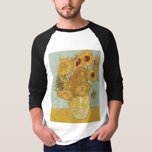 Van Gogh - Stilleven: Vaas met 12 zonnebloemen T-shirt (Voorkant)