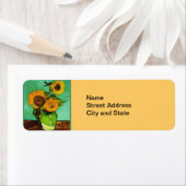 Van Gogh - Stilleven vaas met 3 zonnebloemen Etiket (Insitu)