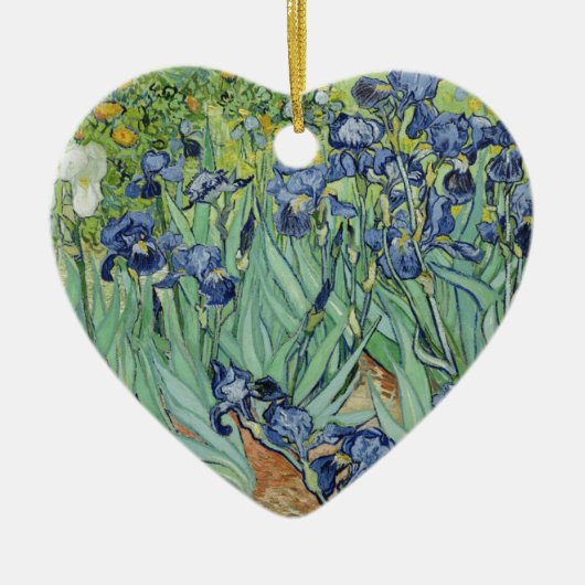 Van Gogh Stilleven: Vaas met Irissen Keramisch Ornament (Voorkant)