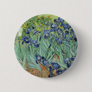 Van Gogh Stilleven: Vaas met Irissen Ronde Button 5,7 Cm