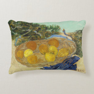 Van Gogh Stilleven van Sinaasappels Citroenen Blau Accent Kussen