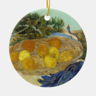 Van Gogh Stilleven van Sinaasappels Citroenen Blau Keramisch Ornament
