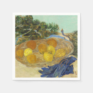 Van Gogh Stilleven van Sinaasappels Citroenen Blau Servet